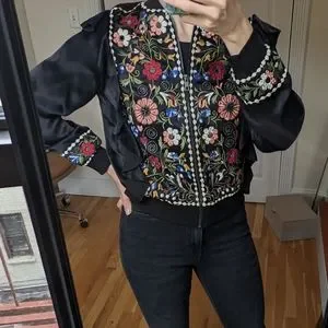 ★ZARA★ EMBROIDERED BOMBER JACKET Zara Embroidered Bomber Jacket ZARA | Grailed